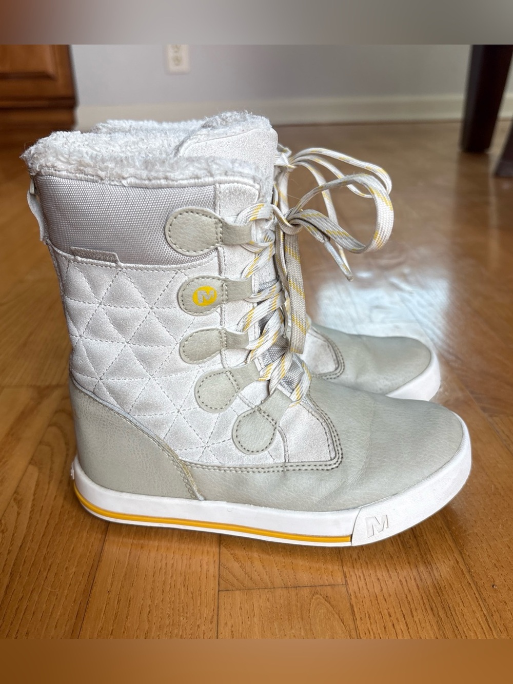 Merrell Kids Heidi Waterproof Winter Snow Boots Gray Navy Size 12